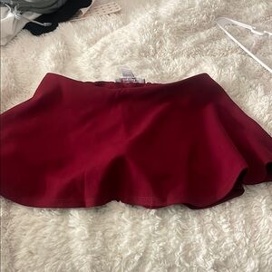 Urban Outfitters Red Ruffled Skater Mini Skirt